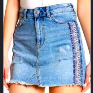 Free People Denim Jean Skirt